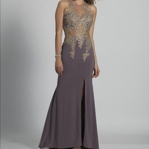 Dave and Johnny Formal Prom Dress Mauve Gold Sexy